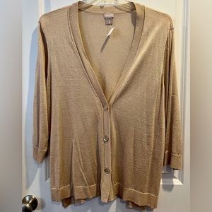 Chico’s lightweight sparkle gold sweater plus size 4 2X